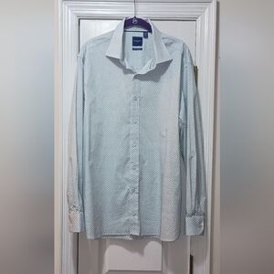 Nick Graham Modern Fit  Blue Green Button Down XL Long